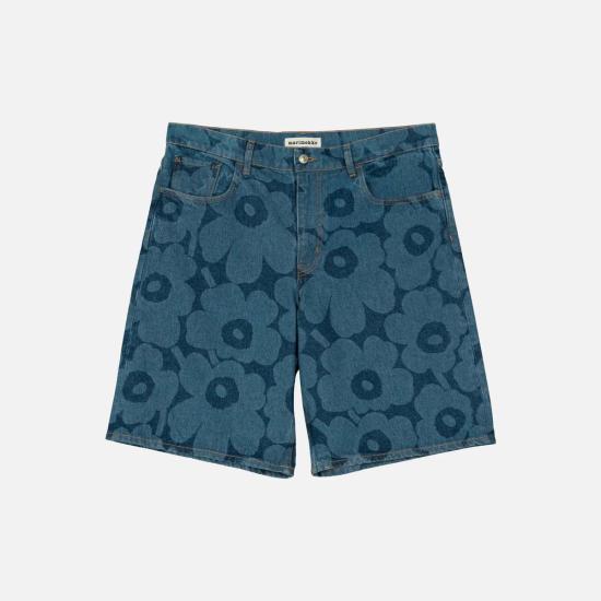  마리메꼬 데님 숏팬츠 Marimekko Marssi 데님 반바지 인디고 - MARIMEKKO