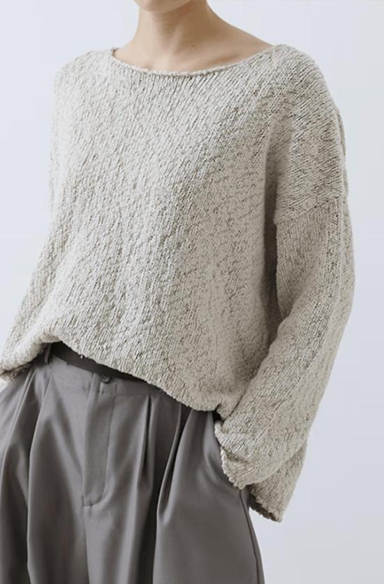  에밤에바 스웨터 에밤 에바 코튼 슬럽 풀오버 - EVAM EVA