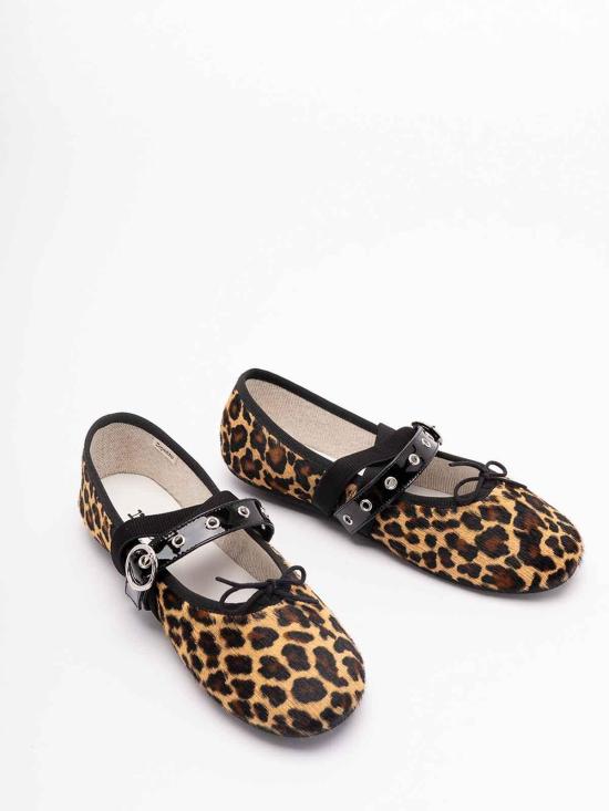 26SS 레페토 발레 트위스트 플랫 슈즈 V4237PONYV1480 Animal Print - REPETTO