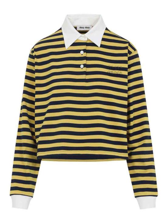 26SS 미우미우 폴로 티셔츠 MJL075SOOO17OUF03QG Yellow