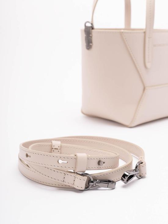 26SS 브루넬로 쿠치넬리 카프스킨 BC Duo 미니 백 모닐레 장식 MBXAD2675C8922 White - BRUNELLO CUCINELLI