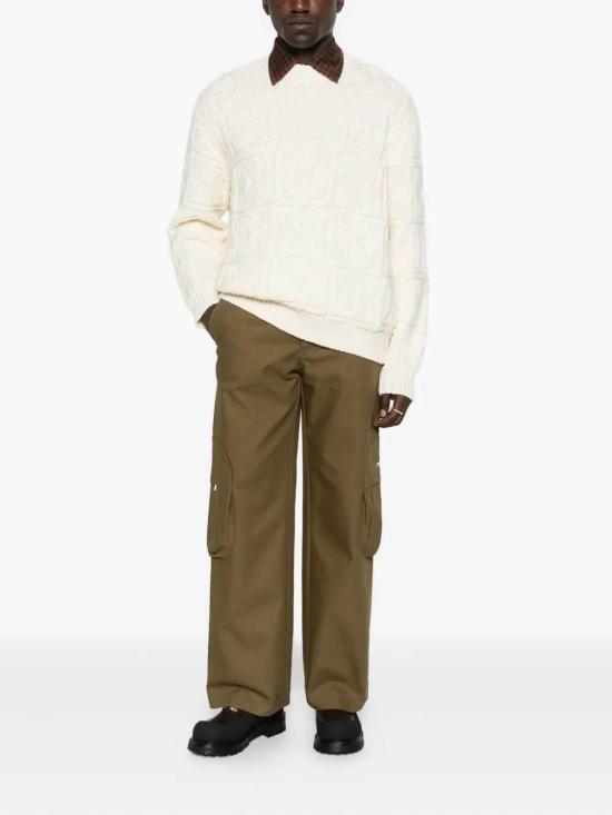 25FW 오프화이트 스트레이트 팬츠 OMCF04DF25FAB0015801 Brown - OFF WHITE