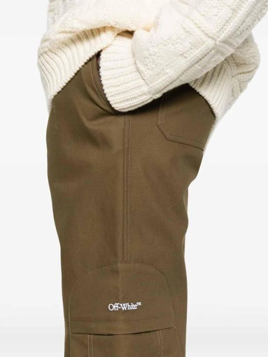 25FW 오프화이트 스트레이트 팬츠 OMCF04DF25FAB0015801 Brown - OFF WHITE