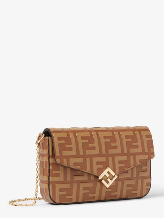 26SS 펜디 FF 다이아몬드 체인 지갑 8M0509AS42 F1URT Brown - FENDI