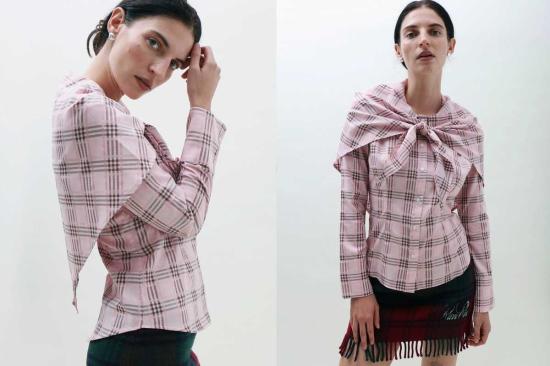  레이브 리뷰 블라우스 극찬 리뷰 Anne Top Pink Plaid