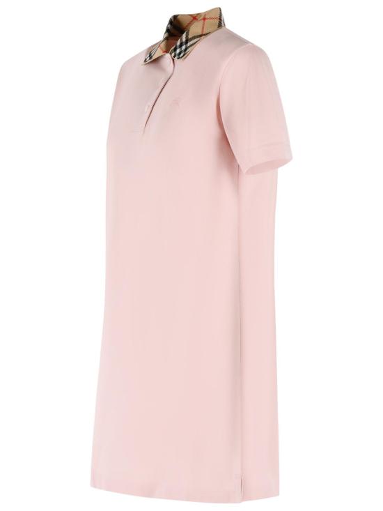 26SS 버버리 체크 칼라 코튼 폴로 셔츠 8118956C2989 Pink - BURBERRY