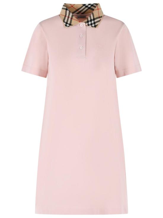 26SS 버버리 체크 칼라 코튼 폴로 셔츠 8118956C2989 Pink