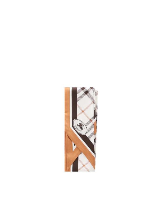  버버리 머플러/스카프 체크 실크 스카프 페블 화이트