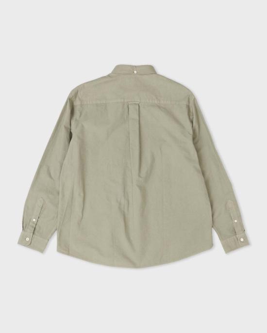  Museum Garments 긴팔 셔츠 뮤지엄 가먼츠 대디  옥스포드 가먼트 다이드  세이지 - MUSEUM GARMENTS
