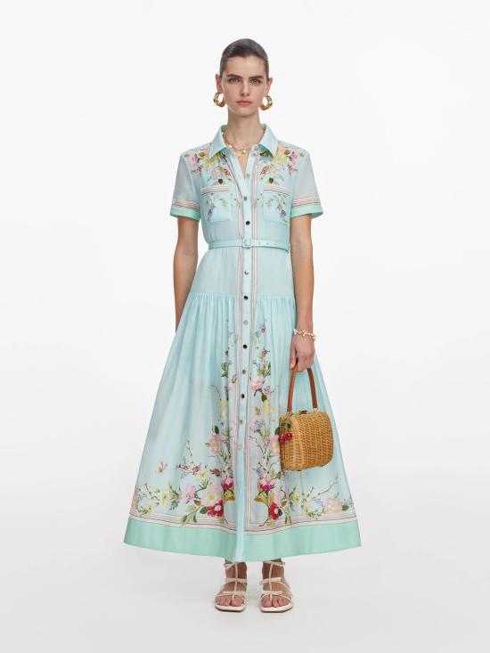 26SS 셀프 포트레이트 미디 원피스 AC26002MG GREEN Green