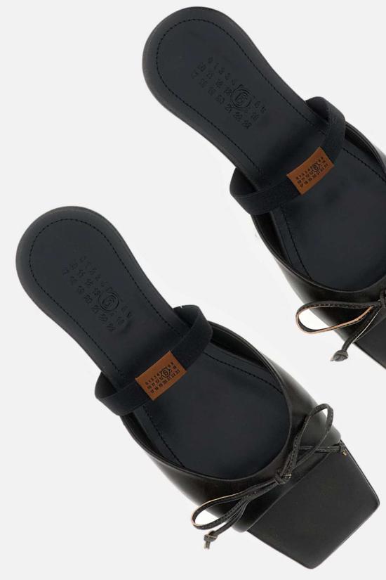  MM6 메종마르지엘라 샌들 Mm6 메종 마르지엘라 리본 디테일 슬링백  블랙 - MM6 MAISON MARGIELA