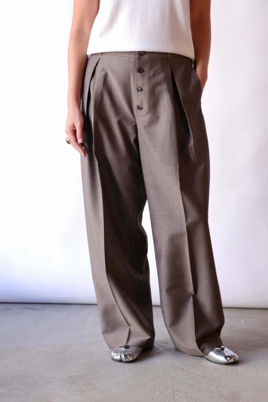  코데라 스트레이트 팬츠 테일러링 모헤어 버튼 팬츠 - CORDERA