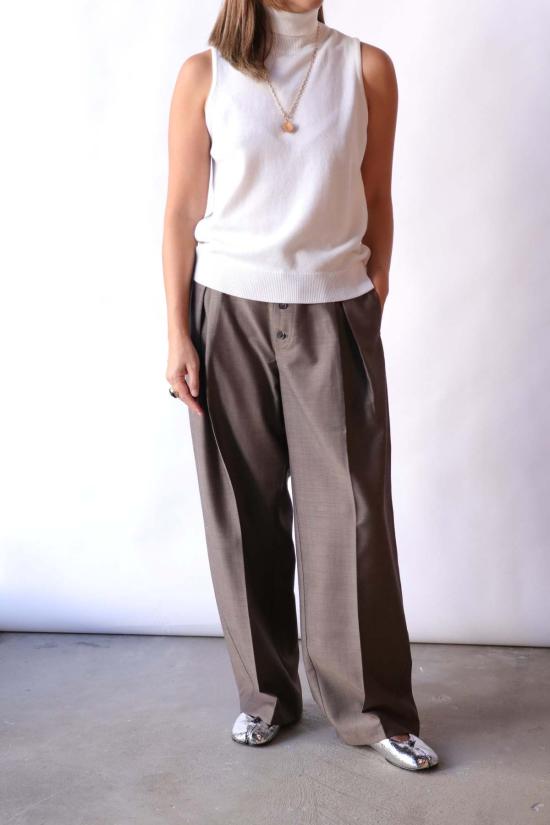  코데라 스트레이트 팬츠 테일러링 모헤어 버튼 팬츠 - CORDERA