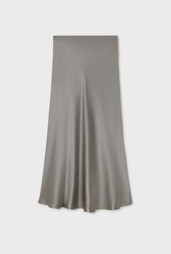  실크 런드리 미디 스커트 실크 세탁 롱 바이어스컷 스커트 문 - SILK LAUNDRY