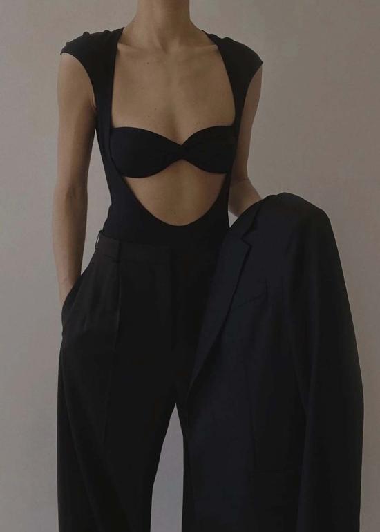  보필 바디수트 티셔츠 베이스 바디수트 레드 - BEAUFILLE