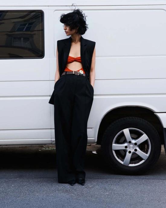  보필 바디수트 티셔츠 베이스 바디수트 레드 - BEAUFILLE