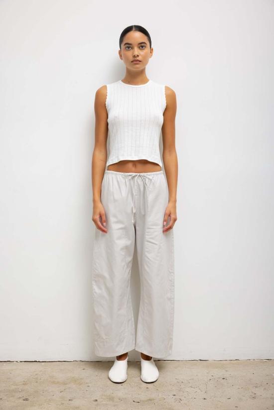  리셋 민소매 티셔츠 레셋 포인텔 슬리브리스 크루 탑 - LESET