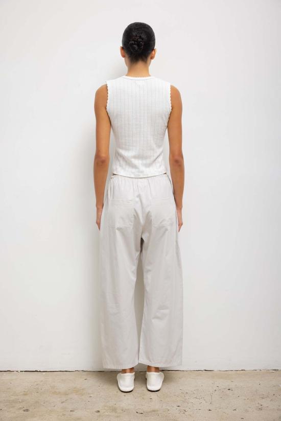  리셋 민소매 티셔츠 레셋 포인텔 슬리브리스 크루 탑 - LESET