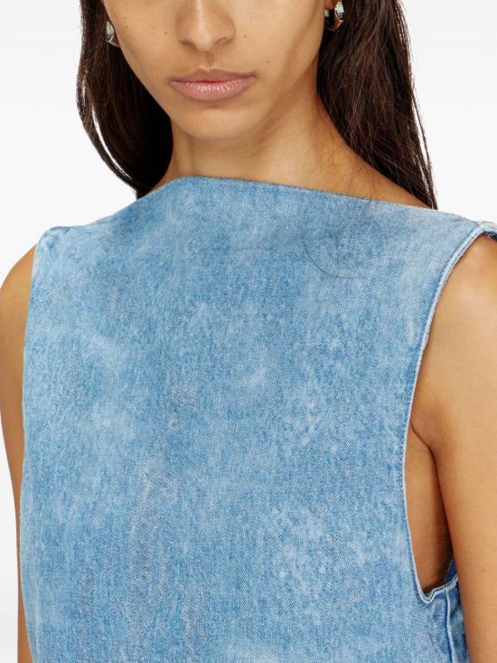 26SS 디젤 드-셀룬-Fsi 쇼트 드레스 인 새틴 데님 A23786 09P2301 - DIESEL