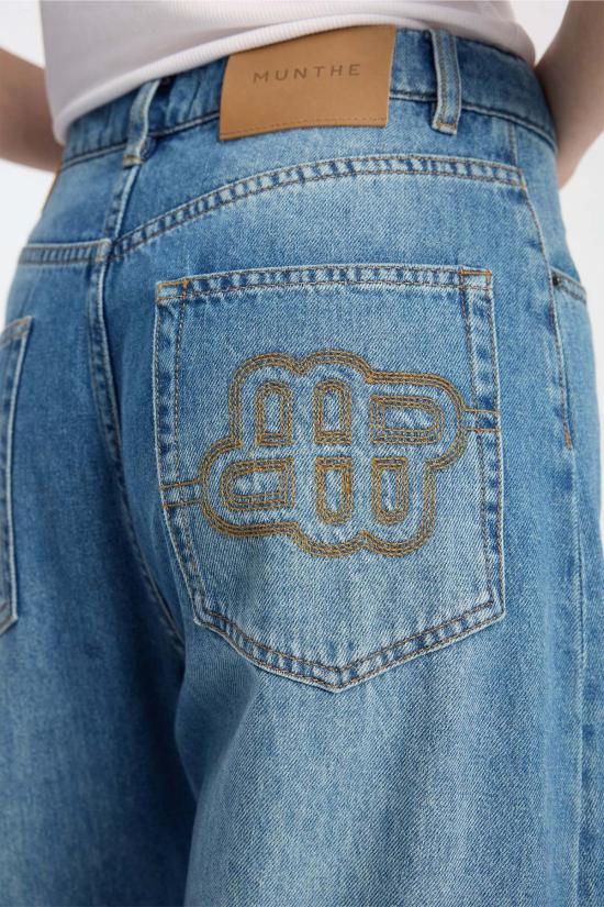  문테 데님 팬츠 비모 와이드 레그 진 - MUNTHE