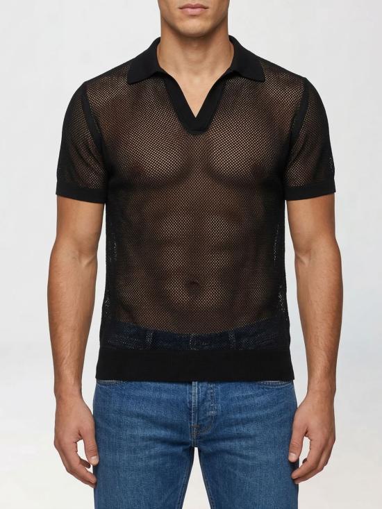 26SS 톰포드 폴로 티셔츠 KPS040YMC046 NAA Black