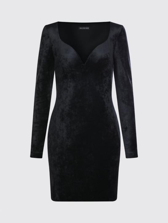 26SS 발렌시아가 스윗하트 드레스 857335TTV07 1000 Black - BALENCIAGA