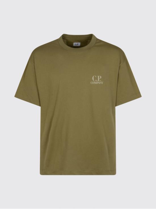 26SS 씨피 컴퍼니 30/1 저지 숏슬리브 로고 티셔츠 20CMTS086A005100W 644 Green - C.P. COMPANY