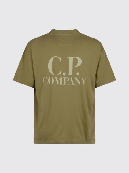 26SS 씨피 컴퍼니 30/1 저지 숏슬리브 로고 티셔츠 20CMTS086A005100W 644 Green - C.P. COMPANY