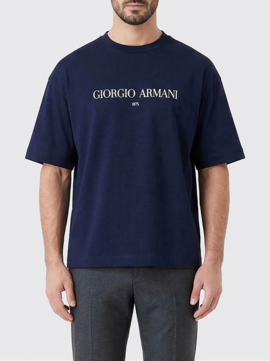 26SS 조르지오 아르마니 반팔 티셔츠 GM003613TE10629 UB100 Blue - GIORGIO ARMANI