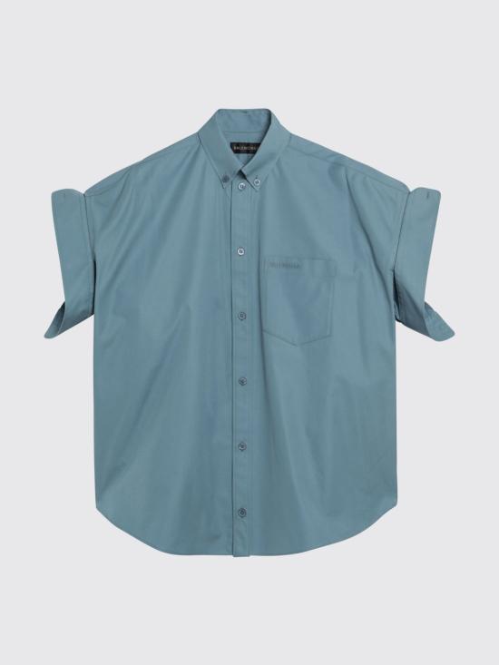 26SS 발렌시아가 턱드 슬리브 셔츠 857833TTM13 1463 Grey - BALENCIAGA