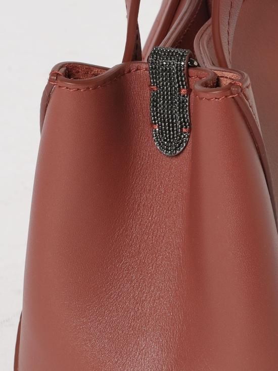 26SS 브루넬로 쿠치넬리 카프스킨 BC Duo 미니 백 모닐레 장식 MBXAD2675 C4182 Red - BRUNELLO CUCINELLI