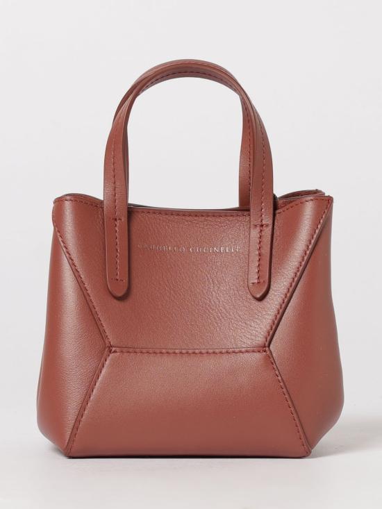 26SS 브루넬로 쿠치넬리 카프스킨 BC Duo 미니 백 모닐레 장식 MBXAD2675 C4182 Red