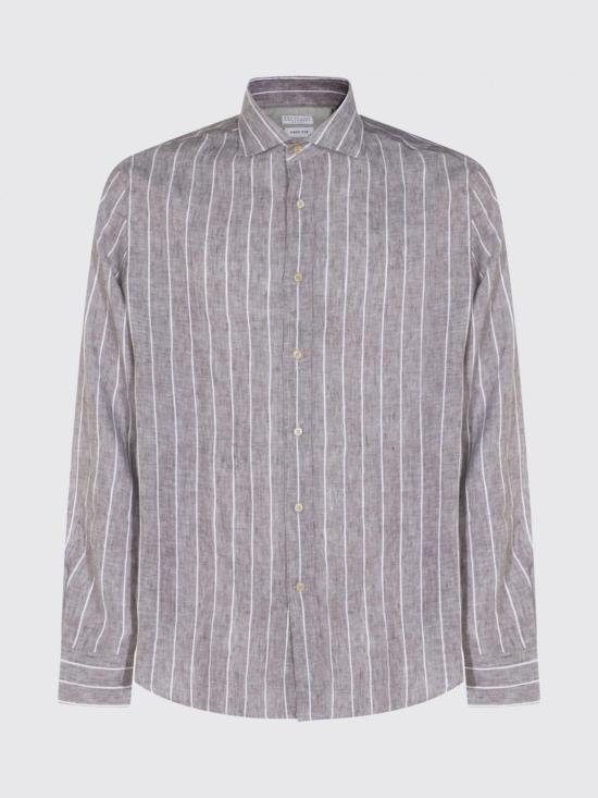 26SS 브루넬로 쿠치넬리 셔츠 MA6860627 C146 Brown - BRUNELLO CUCINELLI