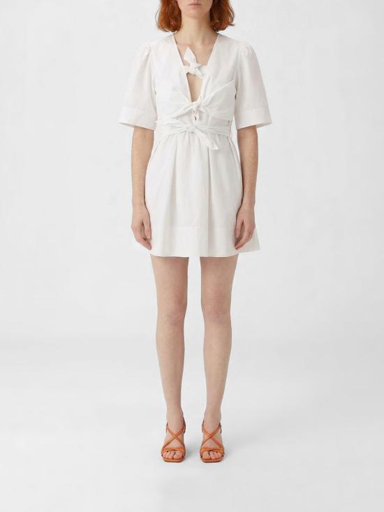 26SS 가니 코튼 보우 밴드 미니 드레스 A1030195 151 White