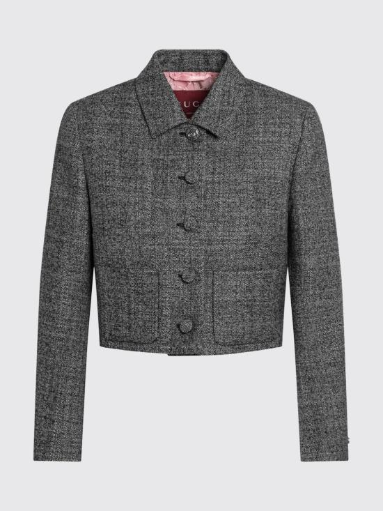 26SS 구찌 울 그리자유 재킷 846385ZATWE 1070 Grey - GUCCI