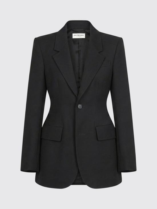 26SS 발렌시아가 아워글래스 자켓 571278TYI20 1000 Black - BALENCIAGA