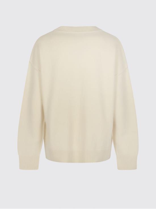 26SS 아미 하트 로고 인타르시아 V넥 가디건 UKC367018 154 Ecru - AMI