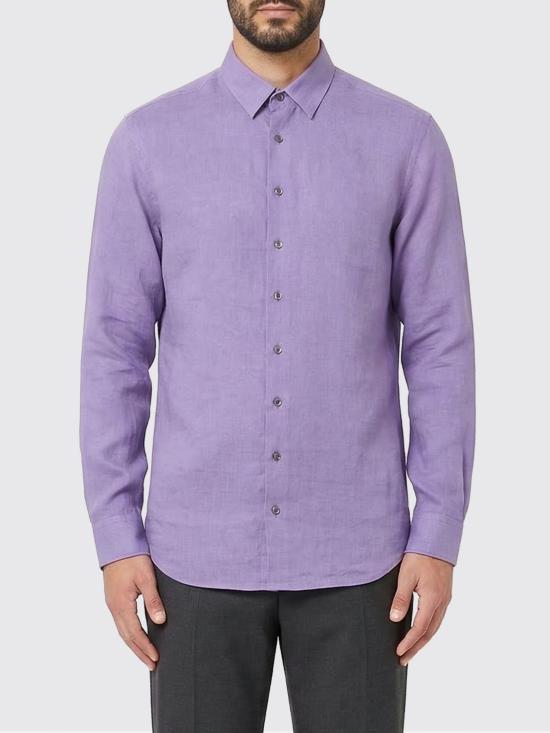 26SS 조르지오 아르마니 레규러 핏 린넨 셔츠 8WGCCZ98TZC62 UA108 Violet - GIORGIO ARMANI