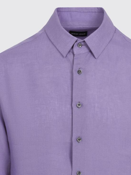 26SS 조르지오 아르마니 레규러 핏 린넨 셔츠 8WGCCZ98TZC62 UA108 Violet - GIORGIO ARMANI