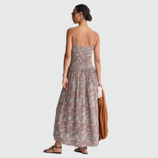  어피스 어파트 롱 원피스 Apiece Apart Jana 러플 보디스 맥시 드레스 클레이 플로럴 - APIECE APART