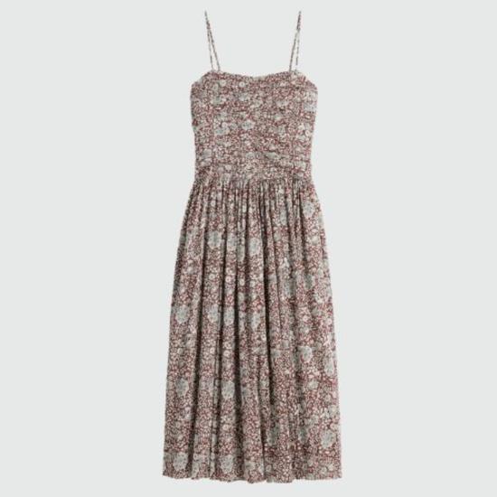  어피스 어파트 롱 원피스 Apiece Apart Jana 러플 보디스 맥시 드레스 클레이 플로럴 - APIECE APART