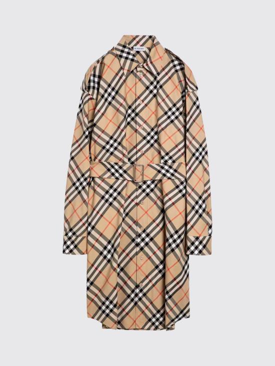 26SS 버버리 체크 코튼 셔츠 드레스 8086610 Sand - BURBERRY