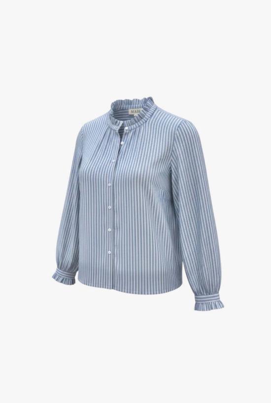  엠에이비이 긴팔 티셔츠 M.A.B.E 크리시 롱셔츠 블루 스트라이프