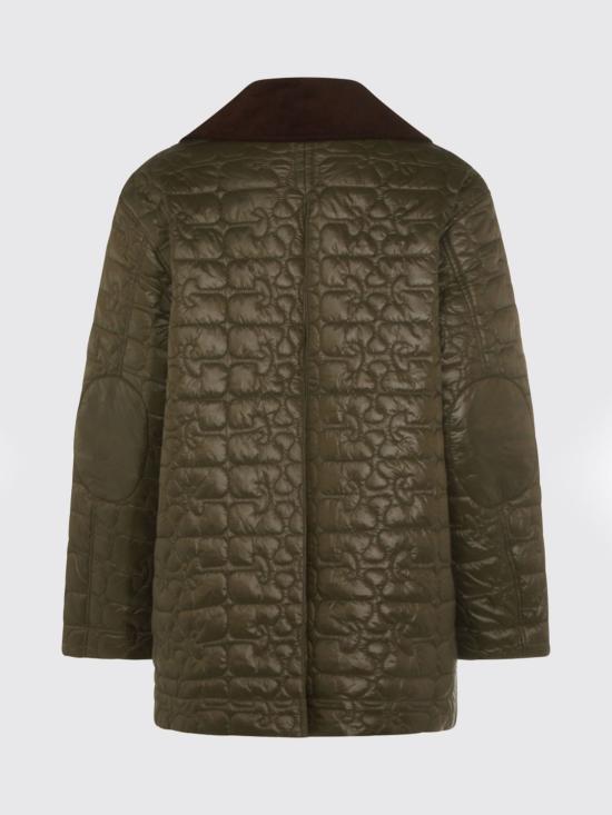 26SS 가니 샤이니 퀼트 미디 자켓 A1010078 861 Green - GANNI