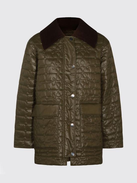 26SS 가니 샤이니 퀼트 미디 자켓 A1010078 861 Green - GANNI