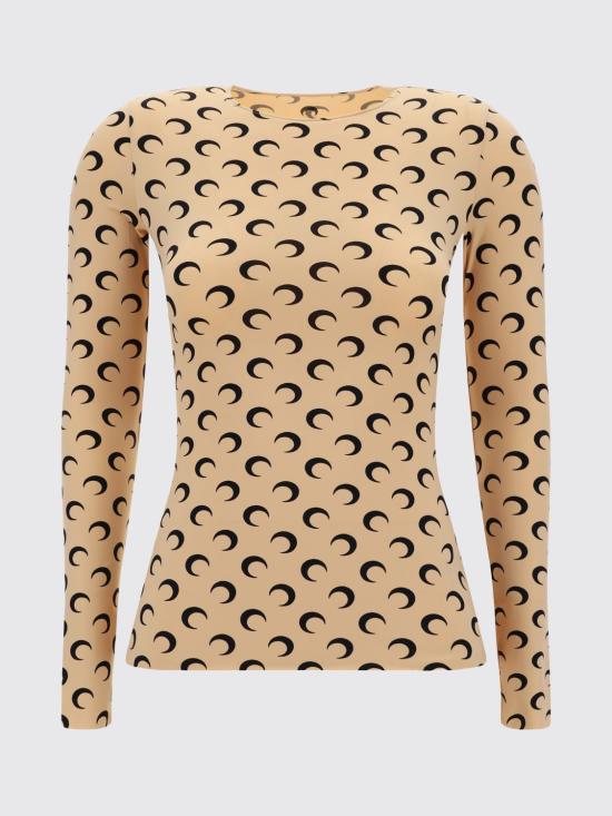 26SS 마린세르 크레센트 문 프린트 긴팔 티셔츠 WTS006ACJER0001 TA10 Camel - MARINE SERRE