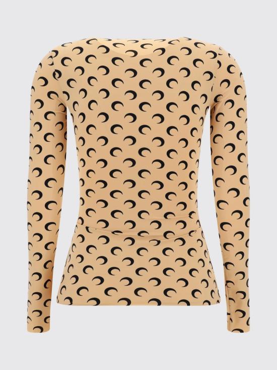 26SS 마린세르 크레센트 문 프린트 긴팔 티셔츠 WTS006ACJER0001 TA10 Camel - MARINE SERRE