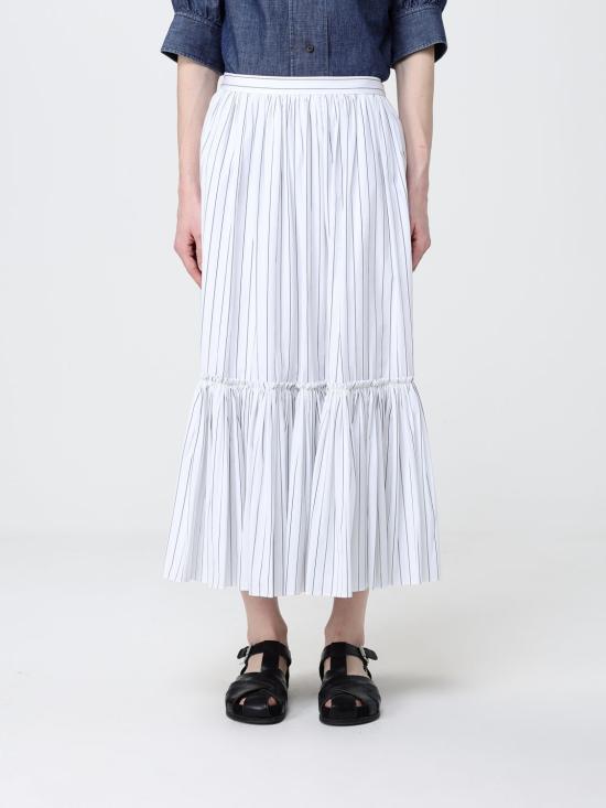 26SS 질샌더 롱 스커트 J02MA0373J45329 154 White