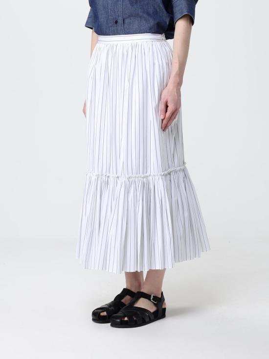 26SS 질샌더 롱 스커트 J02MA0373J45329 154 White - JIL SANDER