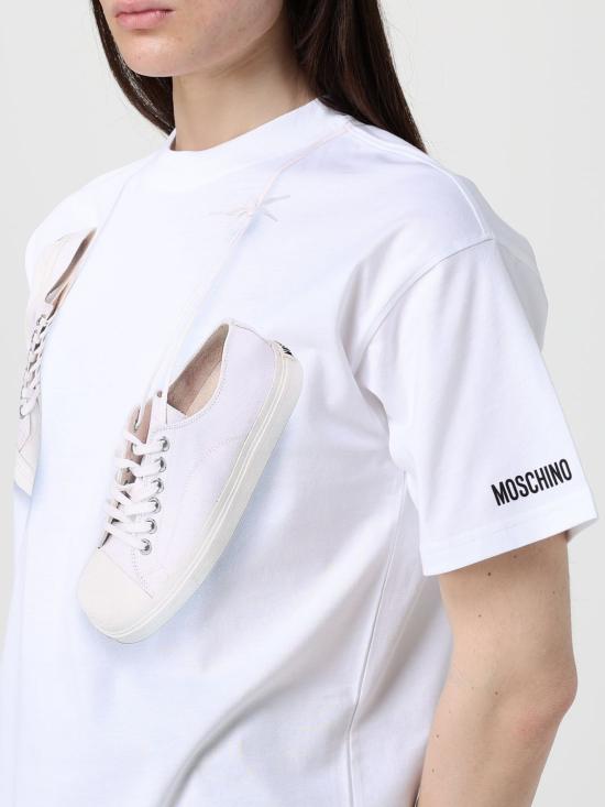 26SS 모스키노 반팔 티셔츠 07250541 1001 White - MOSCHINO